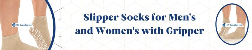 Slipper Socks for Men's and Women's with Gripper